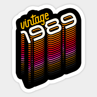 Vintage Made in 1989 ))(( Retro Birthday Year Gift Sticker